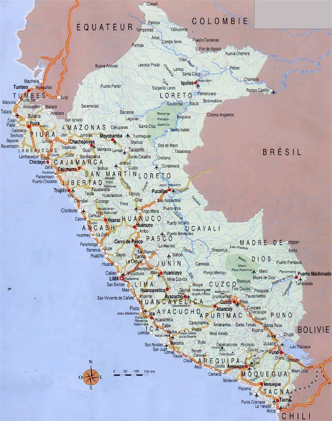 வரைபடம் பெரு நகரங்களில்