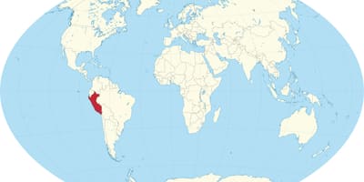 உலக வரைபடத்தில் காட்டும் பெரு