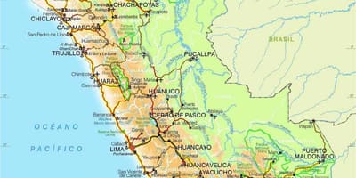 Andes மலைகள் பெரு வரைபடம்
